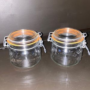 Vintage Le Parfait Super Glass Jar Set with Hinged Locking Lids - 0.5 liter